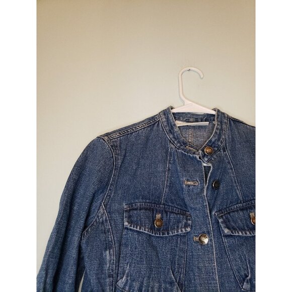 Vtg First Issue Womens S Jean Jacket Long Sleeve Button Front Blue Denim Cotton - Picture 4 of 6